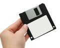 Black floppy disc in hand Royalty Free Stock Photo