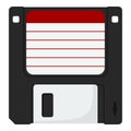 Black Floppy Disk Flat Icon Isolated on White Royalty Free Stock Photo