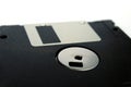 Black floppy disk isolated on white background back side Royalty Free Stock Photo