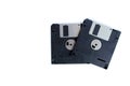 Black floppy disks isolated on white background back side Royalty Free Stock Photo