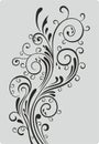 black floral branch. Decorative filigree floral design stencil cdr x6 by nayab