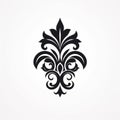 Luxury Black Ornament Design On White Background