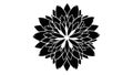 Black Floral Mandala Silhouette on White Background Royalty Free Stock Photo