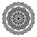 Black floral mandala Royalty Free Stock Photo