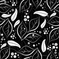 Black floral pattern