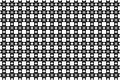 Black floral pattern on white background, symmetrical grid, repeating design Royalty Free Stock Photo