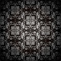 Black floral repeat Royalty Free Stock Photo