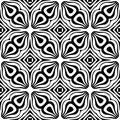 BLACK FLORAL seamless pattern with WHITE background