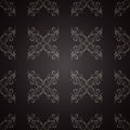 Black floral vector seamless in the editable background with silver and gold, Luxurious, Wallpaper, Luxury geometric pattern in Royalty Free Stock Photo