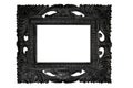 Black flourishes ornamental wide template isolated photo frame border white