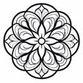 Black Flower Design Coloring Page - Traditional Essence With Gothic Influence