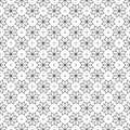 Black Flower and Dots Japanese Seamless on White Background. Vector Illustration.