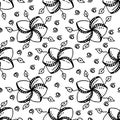 Black flower seamless pattern