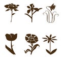 Black flower shapes