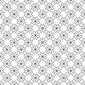 Black Flower Star Japanese Seamless on White Background. Vector Illustration.