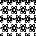 Black flower on a white background seamless pattern for textile design, cute cheerful pattern Royalty Free Stock Photo