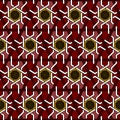 Black Flower on Yellow Gold Red Geometric ethnic oriental pattern traditional Design for background,carpet,wallpaper,clothing, Royalty Free Stock Photo