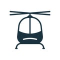 Black Fly Helicopter Silhouette Icon. Military, Medical Flight Copter Pictogram. Aviation Transport Icon. Civil Tourism