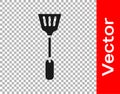 Black Fly swatter icon isolated on transparent background. Vector