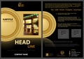 Black Flyer Template with Golden Design Elements