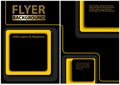 Black Flyer Template with Yellow Geometric Shapes