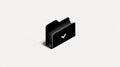 Black Folder Icon with Check Mark - Document Management, Approval, and Confirmation Symbol Royalty Free Stock Photo