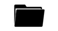A black folder icon on a white background in silhouette mode silhouette Royalty Free Stock Photo