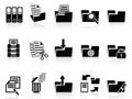 Black folder icons set