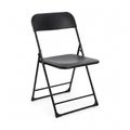 A black folding chair, isolated on a white Royalty Free Stock Photo