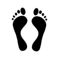 Black footprint icon, simple style