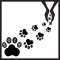 Black footprints dogs in hands1