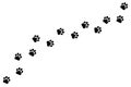 Black footprints of dogs. Paw print, animal tracks Ã¢â¬â vector