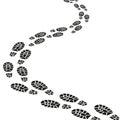 Black Footprints Silhouette Set. Vector Royalty Free Stock Photo