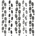 Black Footprints Silhouette Set. Vector Royalty Free Stock Photo