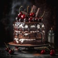 birthday cake black forest Royalty Free Stock Photo