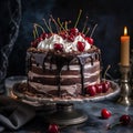 birthday cake black forest Royalty Free Stock Photo