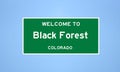 Black Forest, Colorado city limit sign. Town sign from the USA