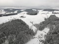 Black Forest winter scenery aerial view Germany Royalty Free Stock Photo