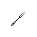 Black fork icon. BBQ and grill tools. Barbeque cutlery. Kitchen utensil