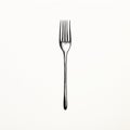 Black Fork In Pencil: Minimalistic Line Art By Dan Fagan Royalty Free Stock Photo