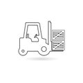 Black Forklift line icon or logo