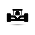 Black Formula One Race Car icon or logo