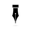 Black Fountain pen closeup logo or icon