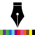 black fountain pen icon with color palette