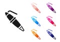 Black Fountain pen nib icon isolated on white background. Pen tool sign. Set icons colorful. Vector Royalty Free Stock Photo