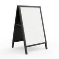 Black a-frame chalkboard sign isolated on white background Royalty Free Stock Photo