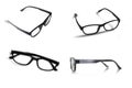 Black frame glasses On  white background on a white background,with clipping path Royalty Free Stock Photo