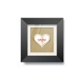 Black frame and heart paper picture