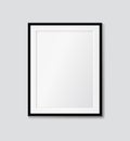 Black frame with passepartout on the wall. Vector mock up Royalty Free Stock Photo
