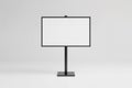 Black framed blank white screen on a stand display blank screen Royalty Free Stock Photo